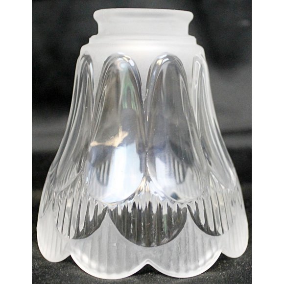 Frosted Clear Glass Sconce Lamp Shade Scallop Edge Replacement Ceiling Fan - Picture 2 of 6